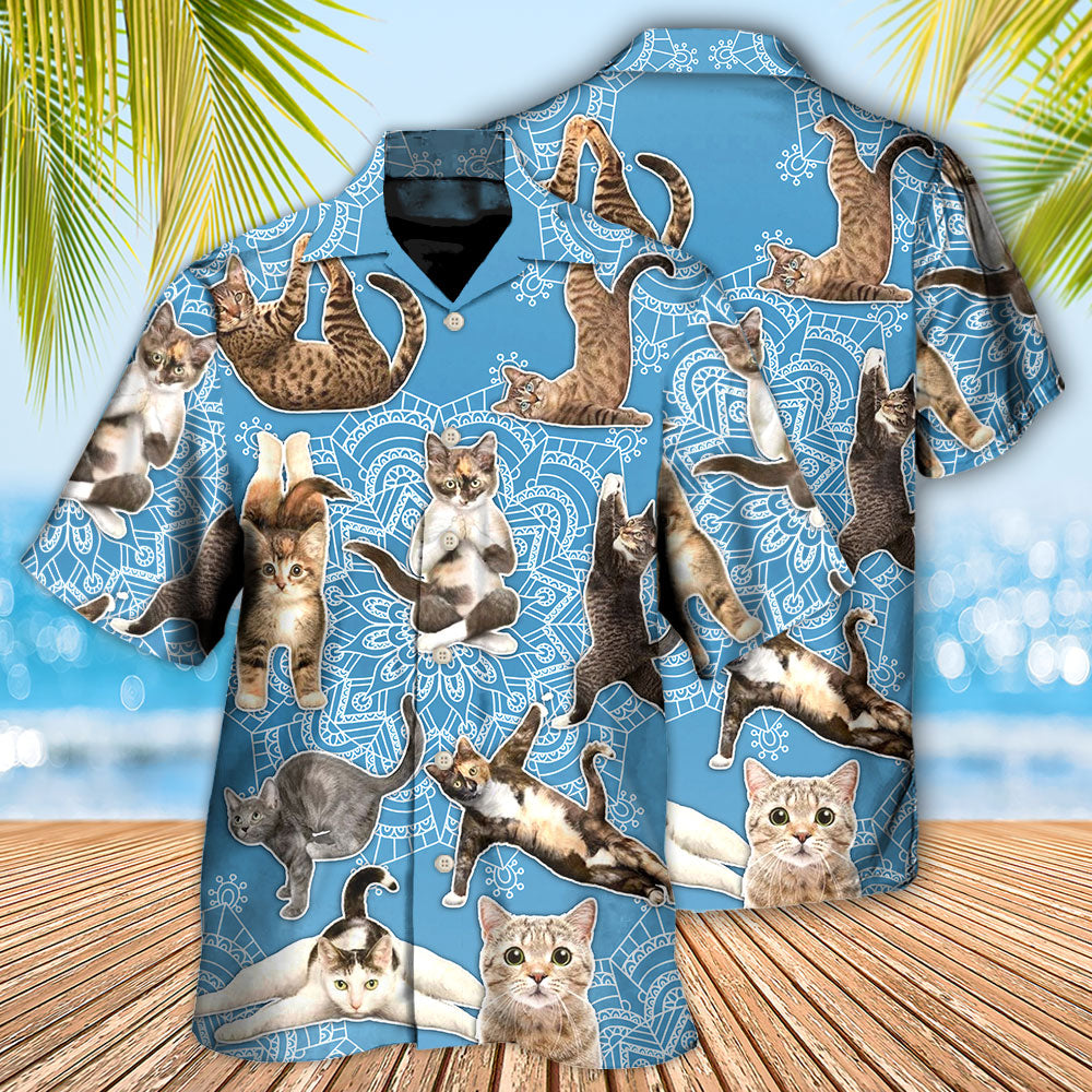 Yoga Cat Lover Mandala - Hawaiian Shirt 