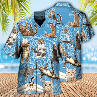 Yoga Cat Lover Mandala - Hawaiian Shirt 