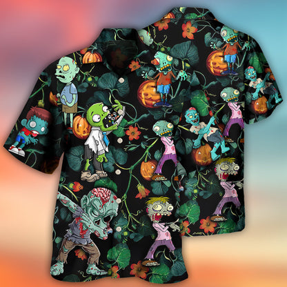 Halloween Zombie Tropical Pumpkin Scary - Hawaiian Shirt 