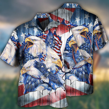 America Eagle Proud Amazing Patriotic - Hawaiian Shirt 