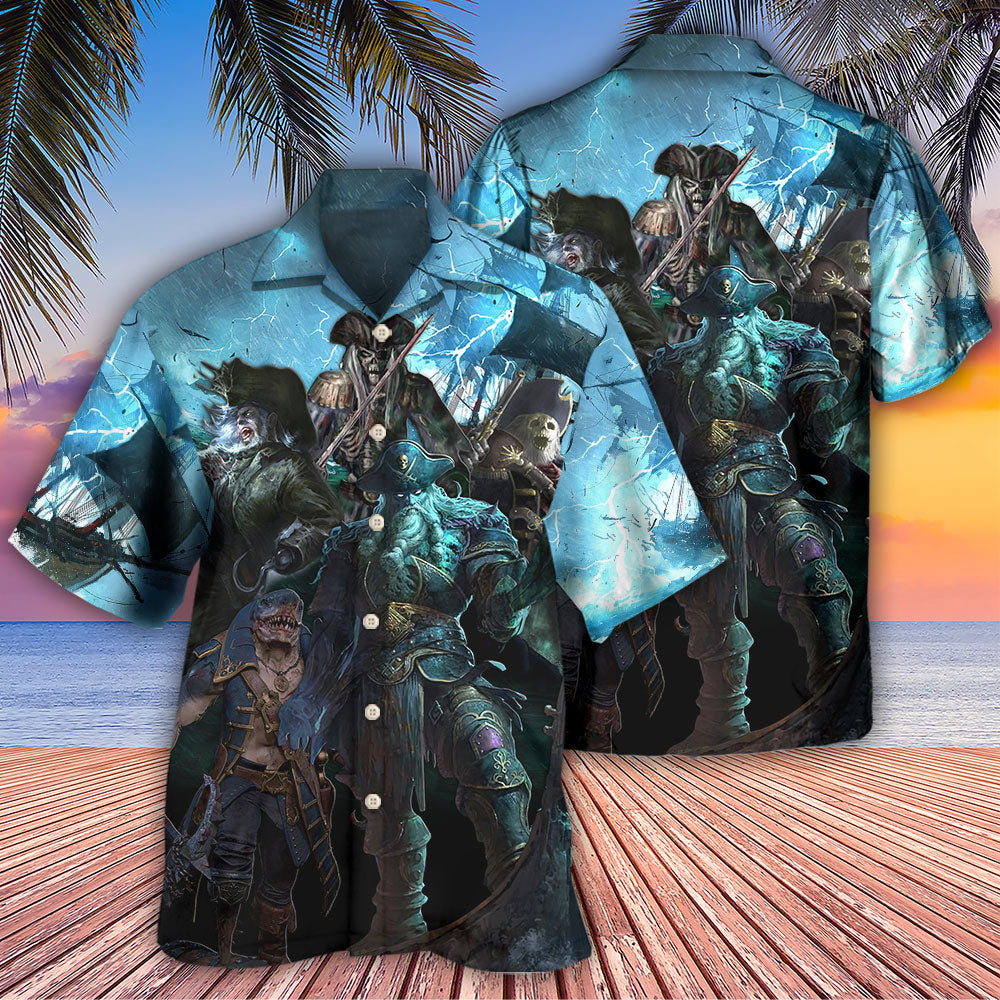 Pirate Monster Storm Sea - Hawaiian Shirt 