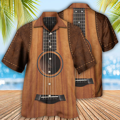 Guitar Vintage Leather Music Lover - Hawaiian Shirt 