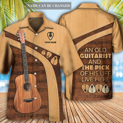 Guitar Old Guitarist And The Pick Personalized - Hawaiian Shirt 