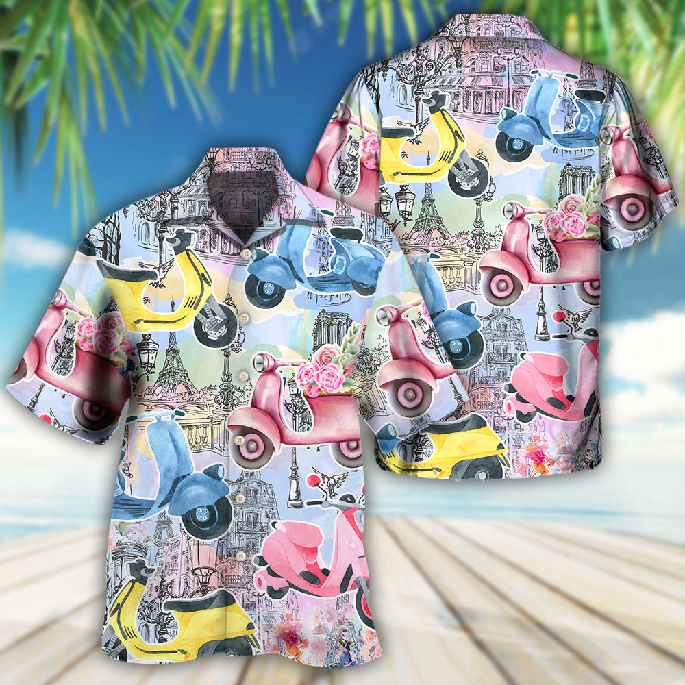 Scooter And City Art - Hawaiian Shirt 