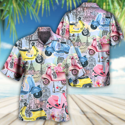 Scooter And City Art - Hawaiian Shirt 