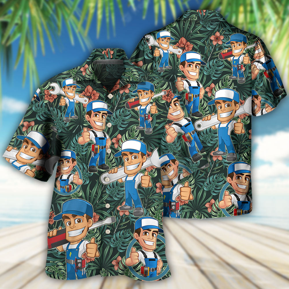 Electrician Tropical Pattern Vibe - Hawaiian Shirt 
