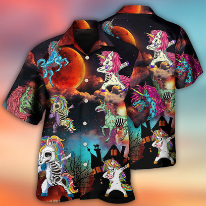 Halloween Zombie Unicorn Dabbing - Hawaiian Shirt 