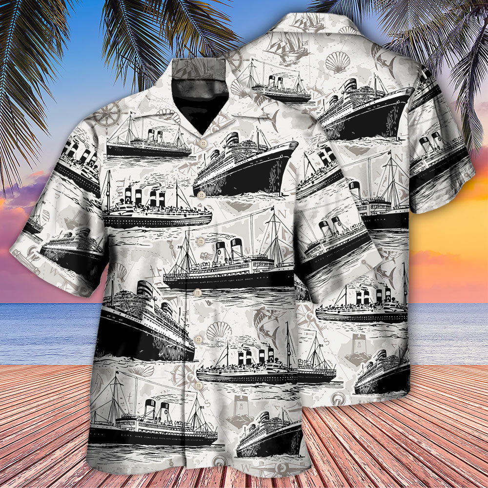 Cruising Retro And Sea Map - Hawaiian Shirt 