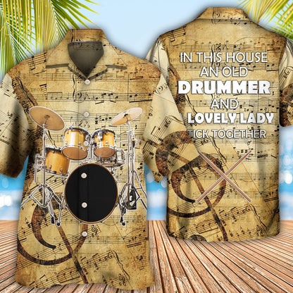 Drum Old Drummer And Lovely Lady Stick - Hawaiian Shirt 