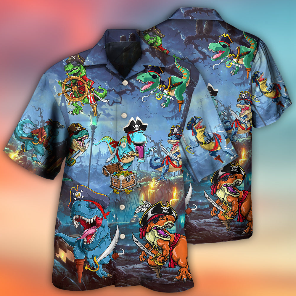 Halloween Pirate Dinosaur Scary - Hawaiian Shirt 