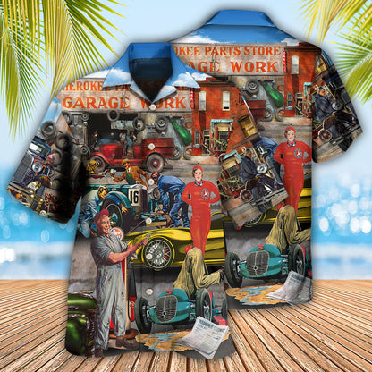 Auto Mechanic Retro Car - Hawaiian Shirt 