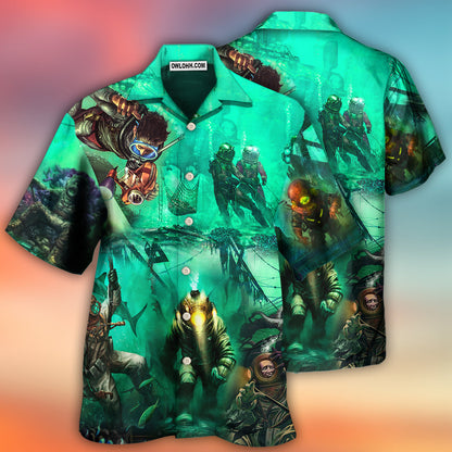 Diving Monster Under The Sea Art Style - Hawaiian Shirt 