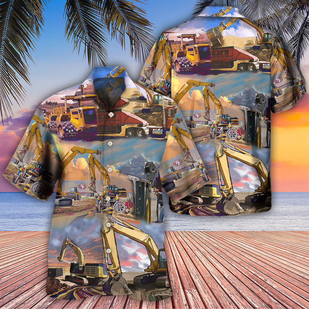 Crane Construction Art Office - Hawaiian Shirt 