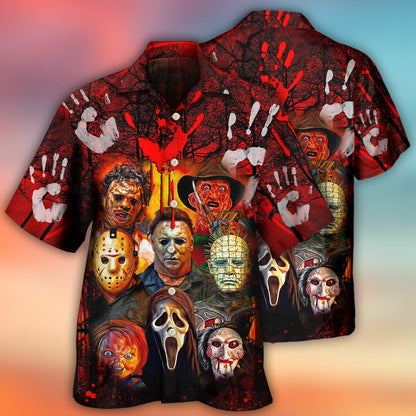 Halloween Horror Movie Characters Blood Scary - Hawaiian Shirt 