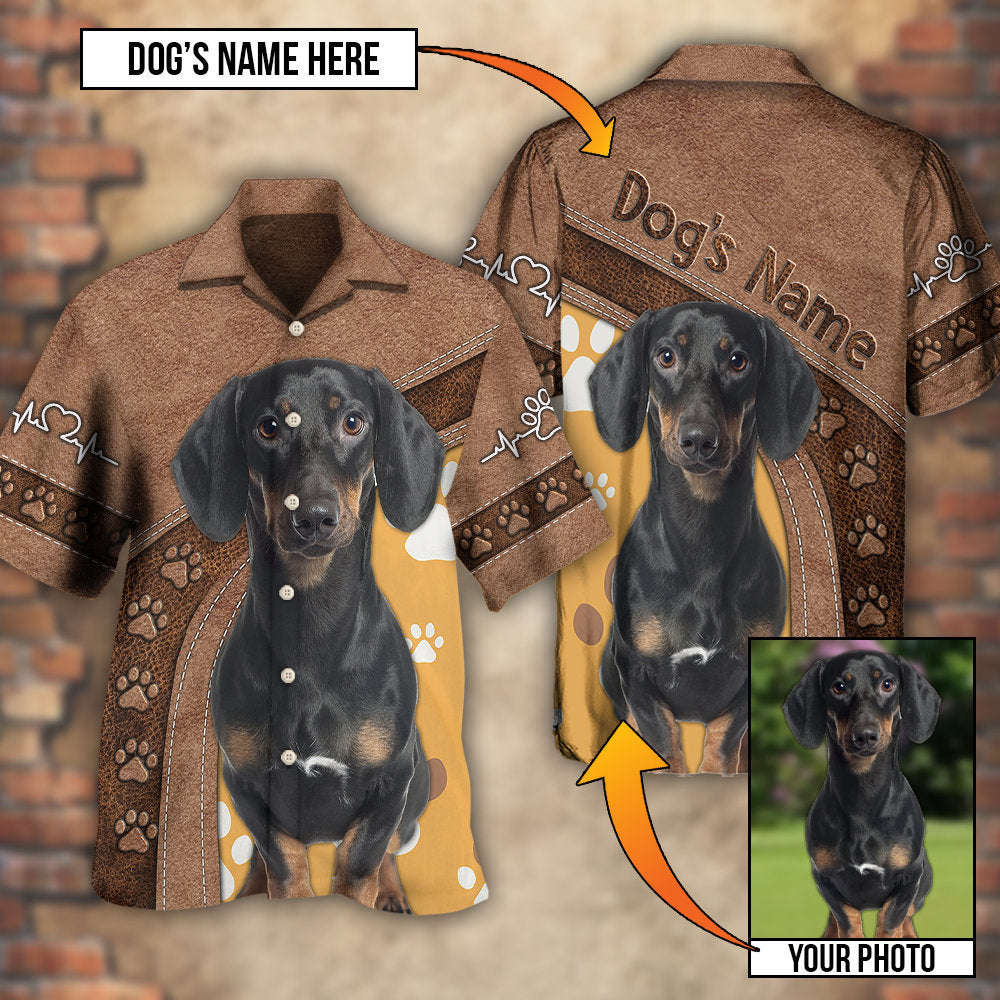 Dog Paw Brown Style Classic Custom Photo Personalized - Hawaiian Shirt 