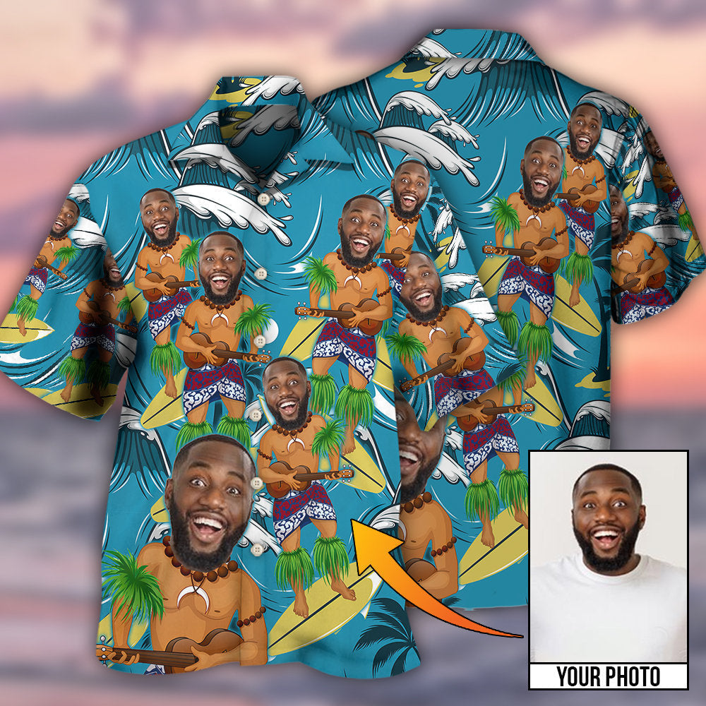 Face Funny Style Custom Photo - Hawaiian Shirt 