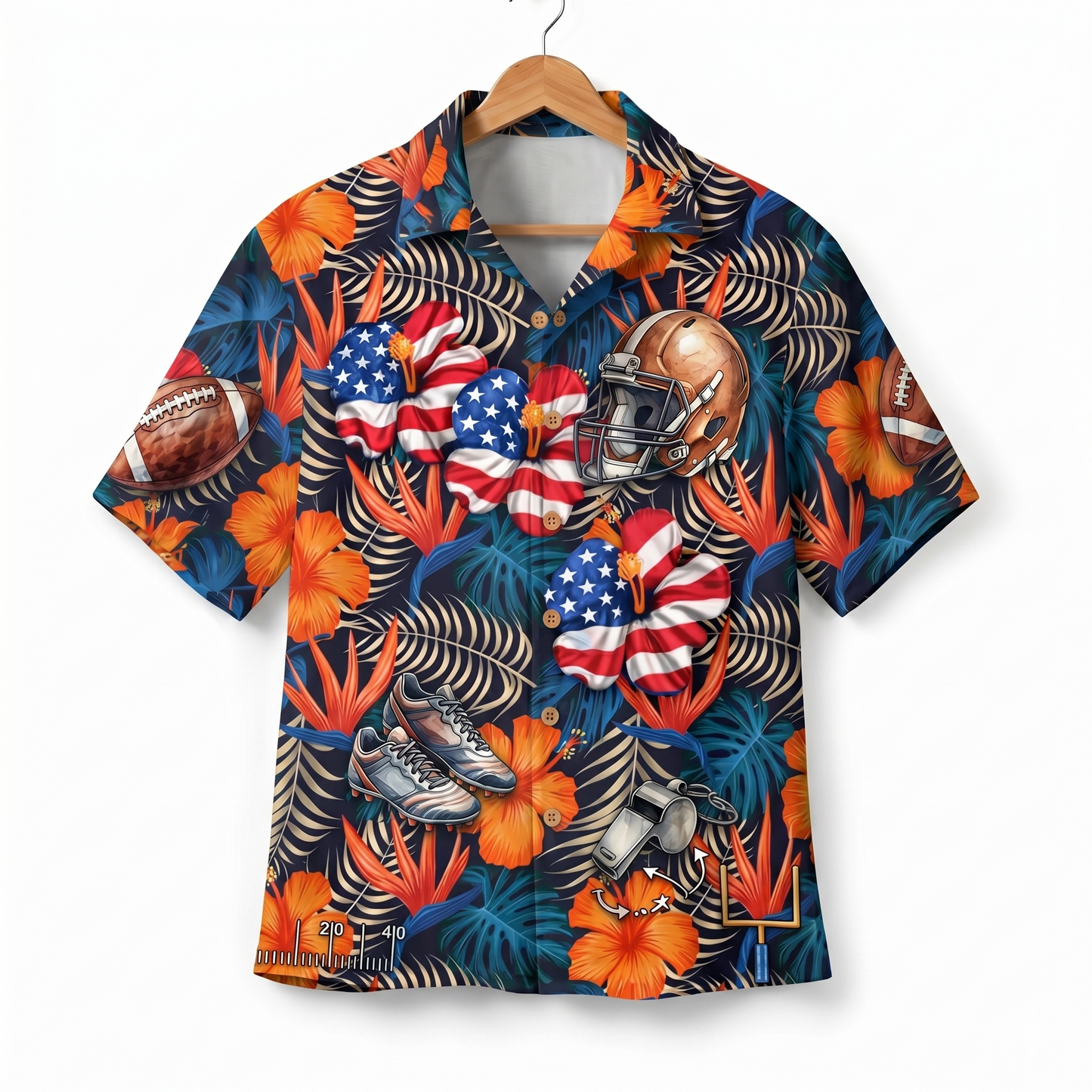Football America 4th July 250 Years Anniversary Premium Unisex Hawaiian Shirt For Men and Women