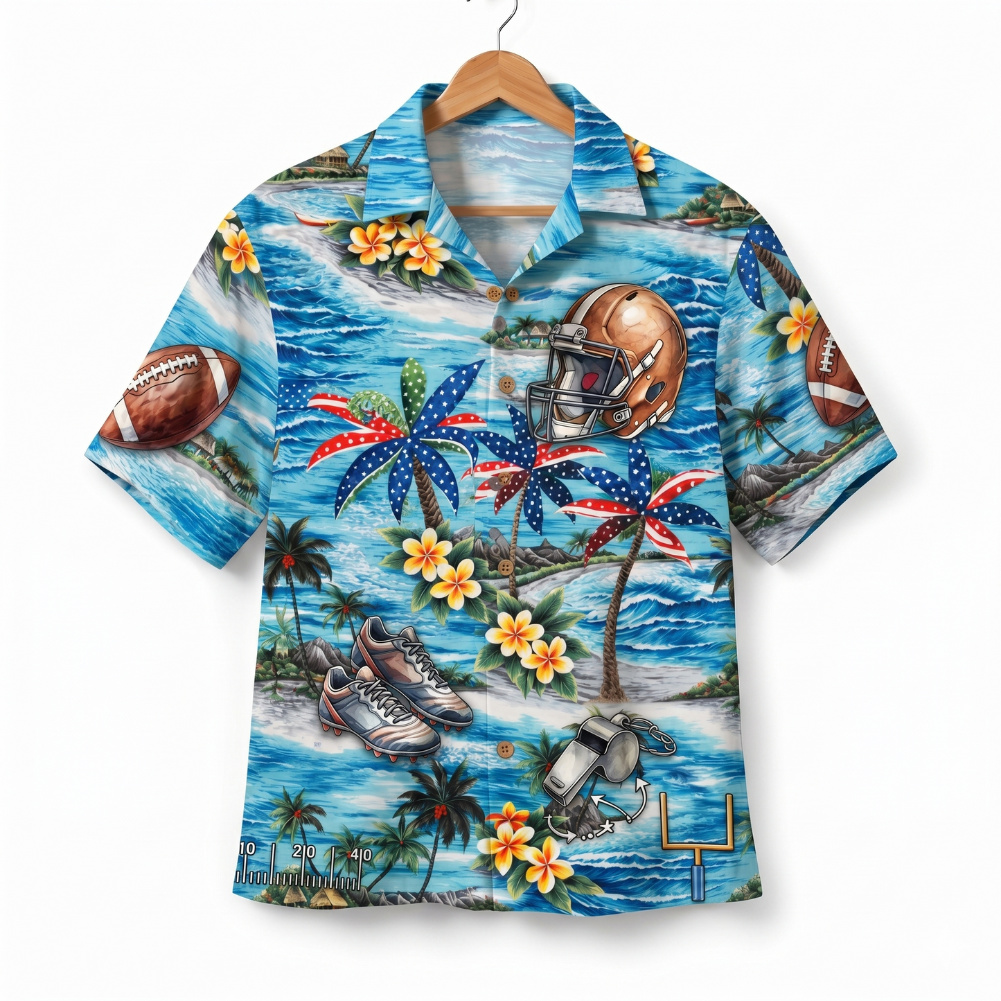 Football America 4th July 250 Years Anniversary Premium Unisex Hawaiian Shirt For Men and Women