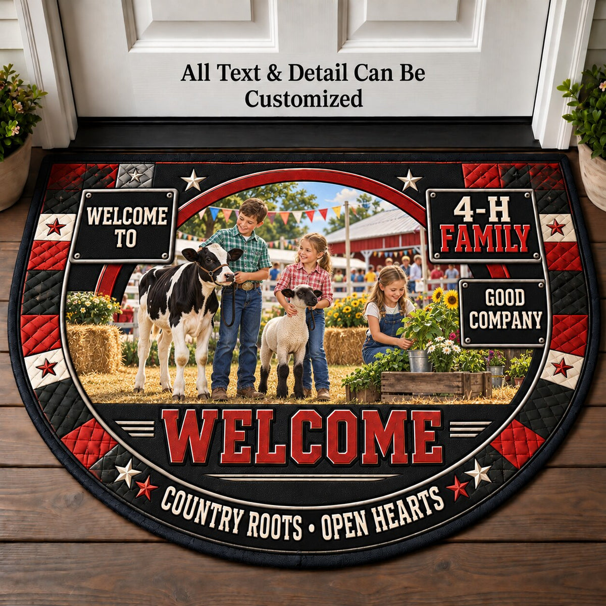 4-H Family Personalized Half Round Mat | 5To9Vibe