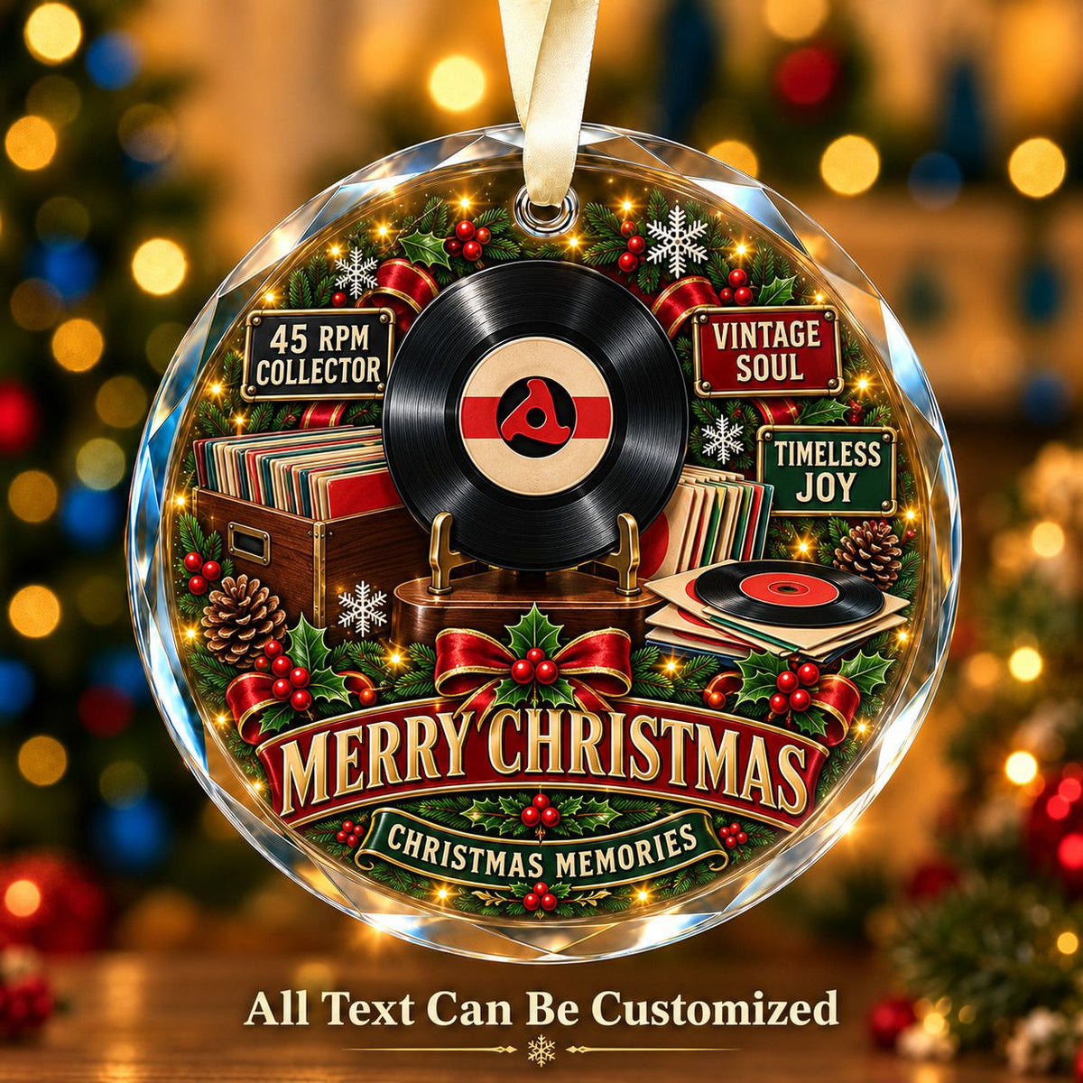 45 RPM Collector Personalized Glass Ornament | 5To9Vibe