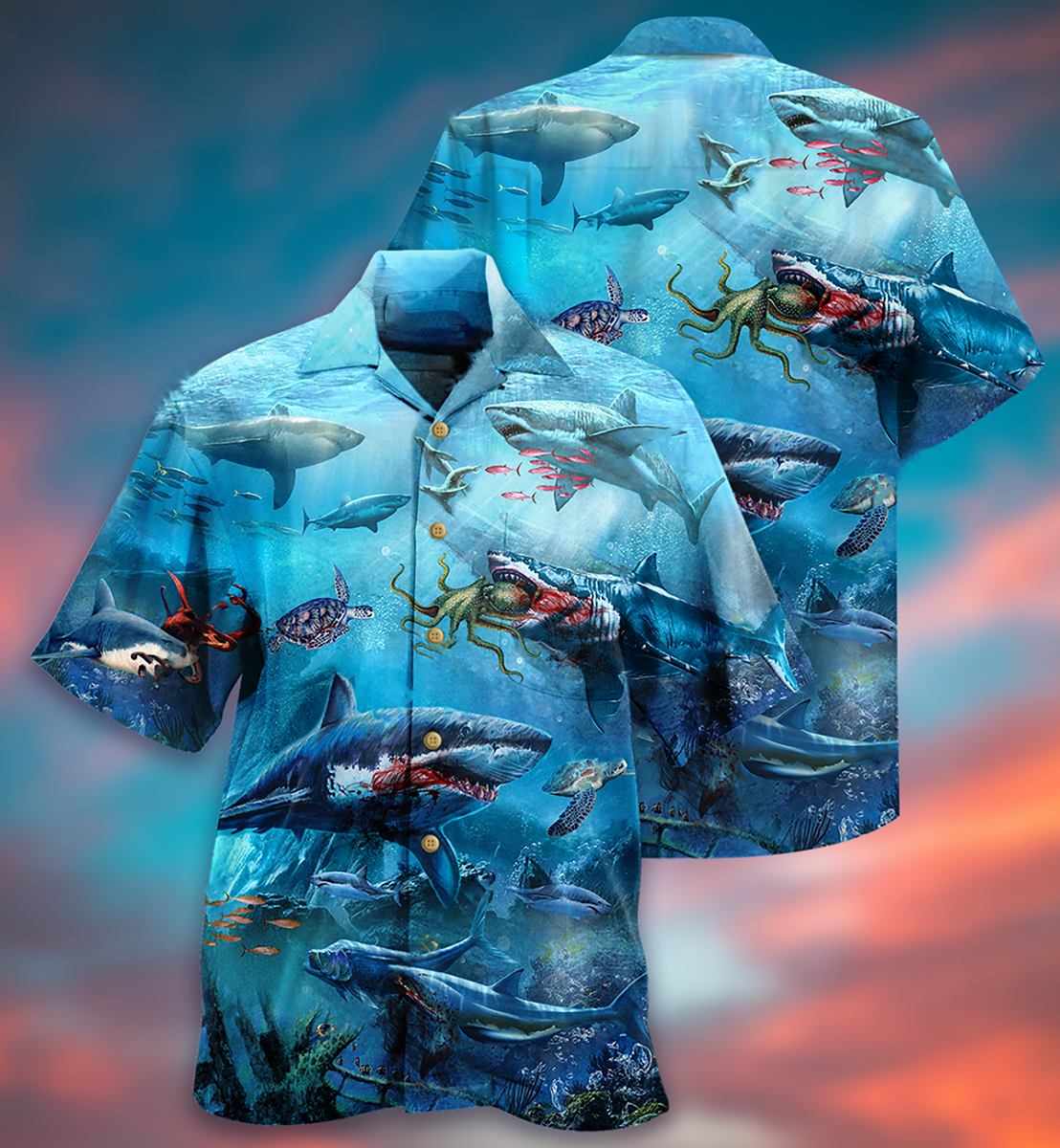 Shark Assassin Style - Hawaiian Shirt 