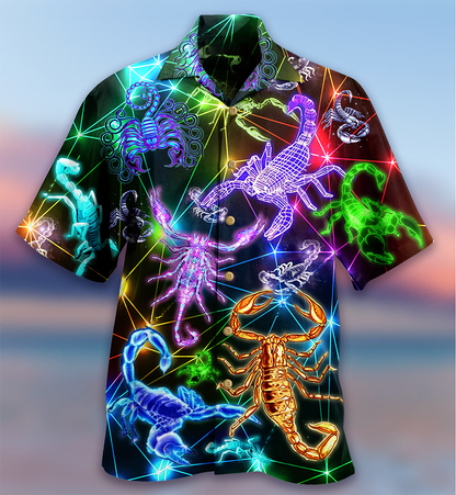 Scorpion Colorful Neon Style - Hawaiian Shirt 
