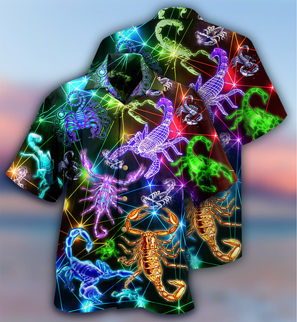 Scorpion Colorful Neon Style - Hawaiian Shirt 