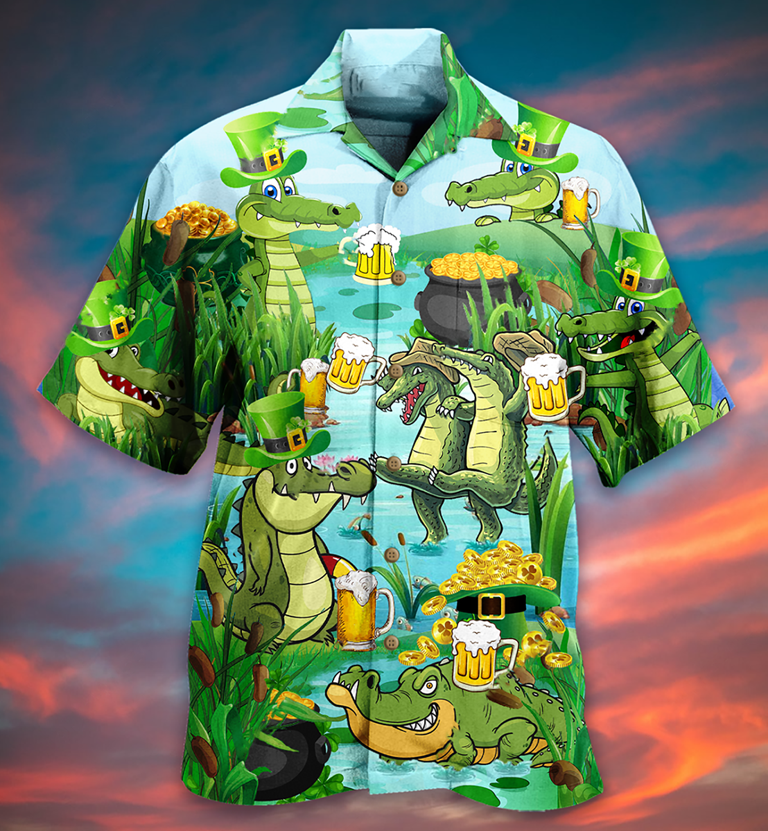 Beer Crocodile Loves Beer Everyday - Hawaiian Shirt 
