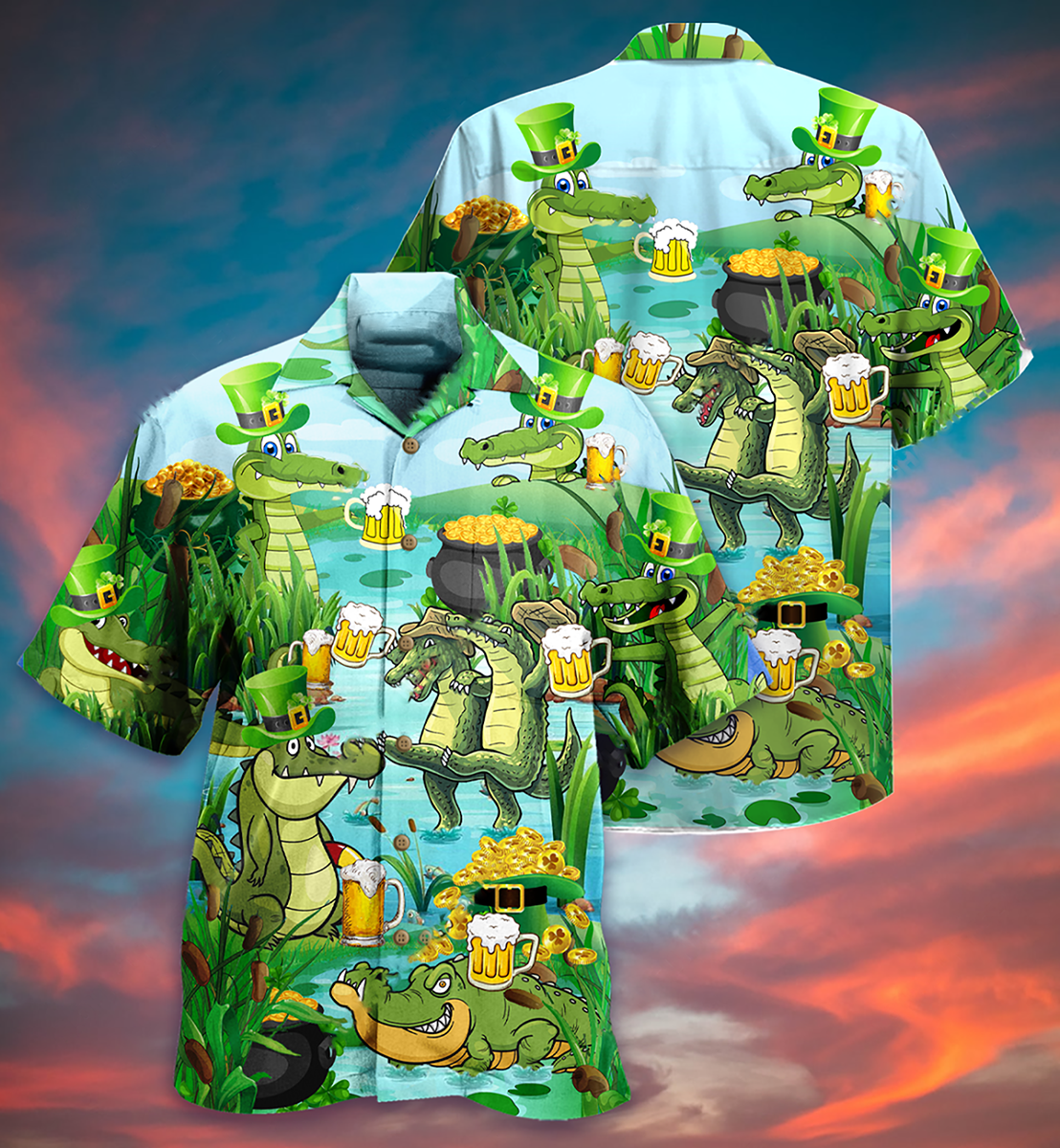 Beer Crocodile Loves Beer Everyday - Hawaiian Shirt 
