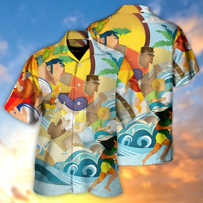 Rugby Beach Sports Beach Rugby Family Fight - Hawaiian Shirt 