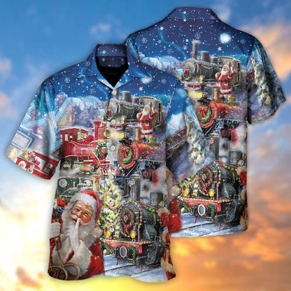 Christmas Santa's Express Train - Hawaiian Shirt 