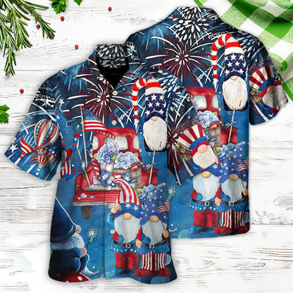 Independence Day Cute Three Trio Gnome 4th Of July - Hawaiian Shirt 