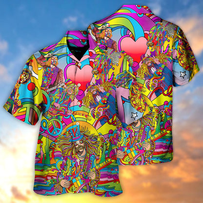 Hippie Music Guitar Psychedelic Musician - Hawaiian Shirt 