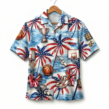 Basketball America 4th July 250 Years Anniversary Premium Unisex Hawaiian Shirt For Men and Women