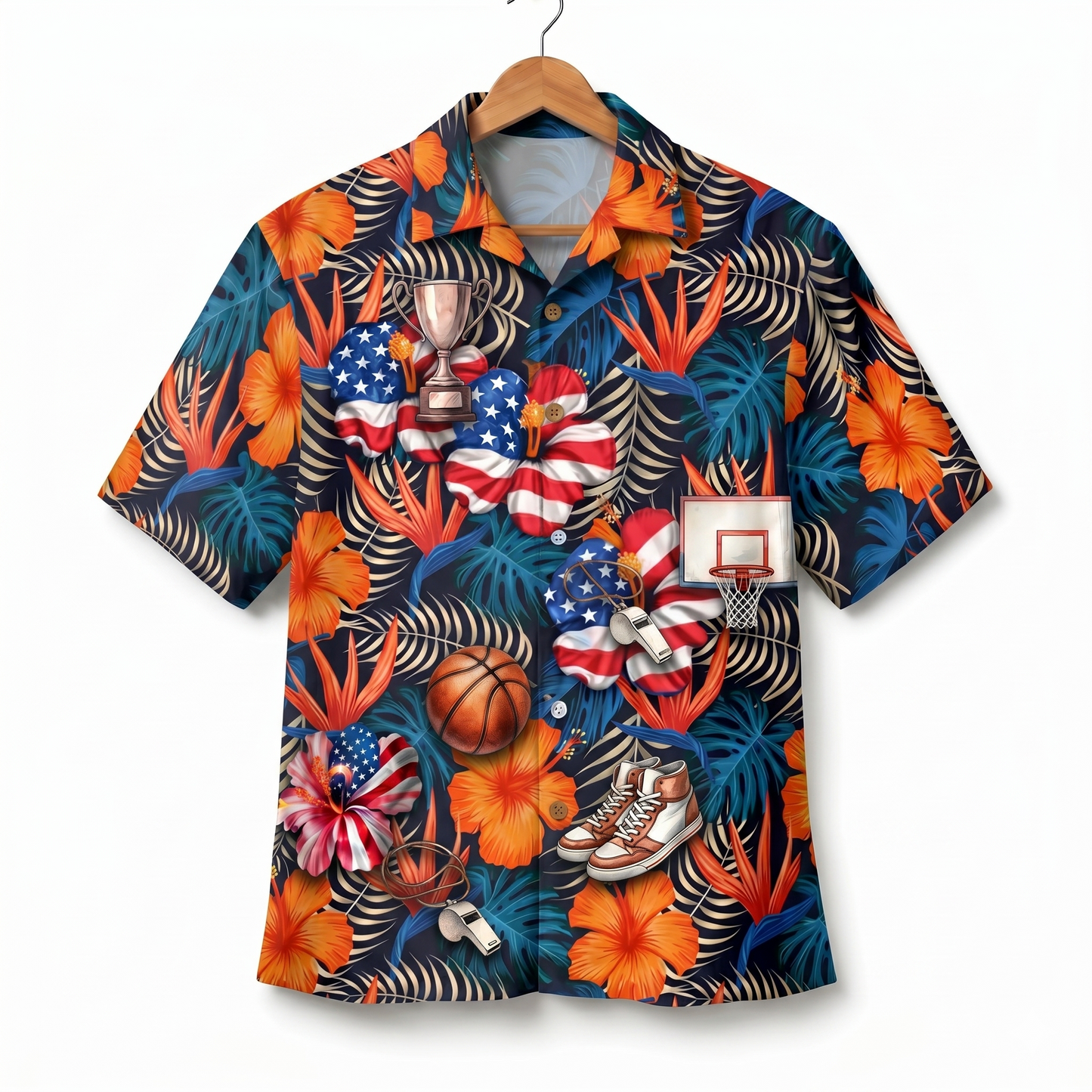 Basketball America 4th July 250 Years Anniversary Premium Unisex Hawaiian Shirt For Men and Women