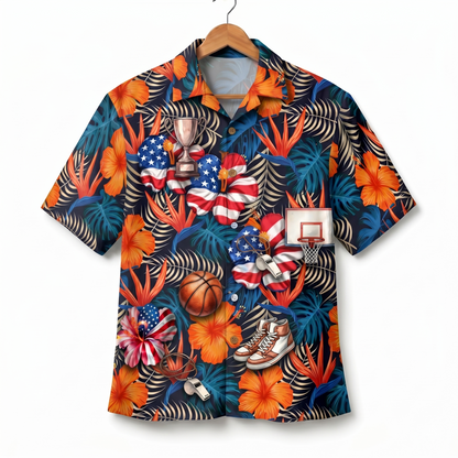 Basketball America 4th July 250 Years Anniversary Premium Unisex Hawaiian Shirt For Men and Women