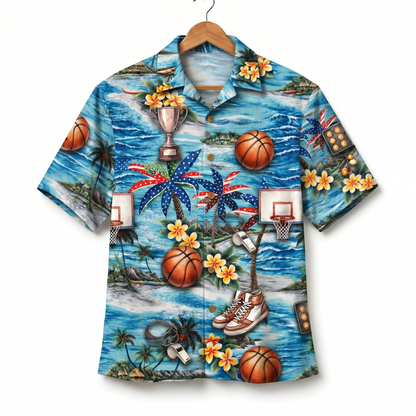 Basketball America 4th July 250 Years Anniversary Premium Unisex Hawaiian Shirt For Men and Women