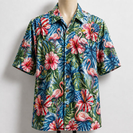 Flamingo America 4th July 250 Years Anniversary Premium Unisex Hawaiian Shirt For Men and Women