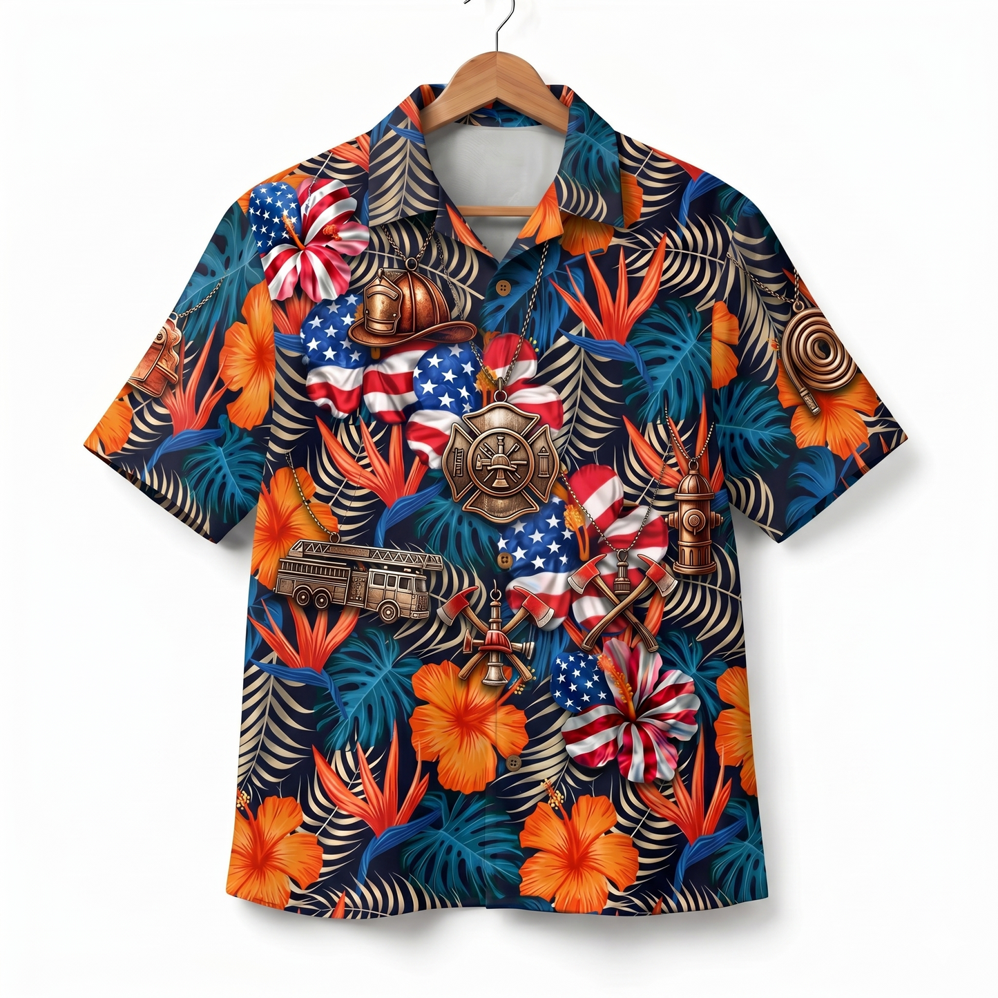 Firefighter Veteran 250 Years America Premium Unisex Hawaiian Shirt For Men and Women