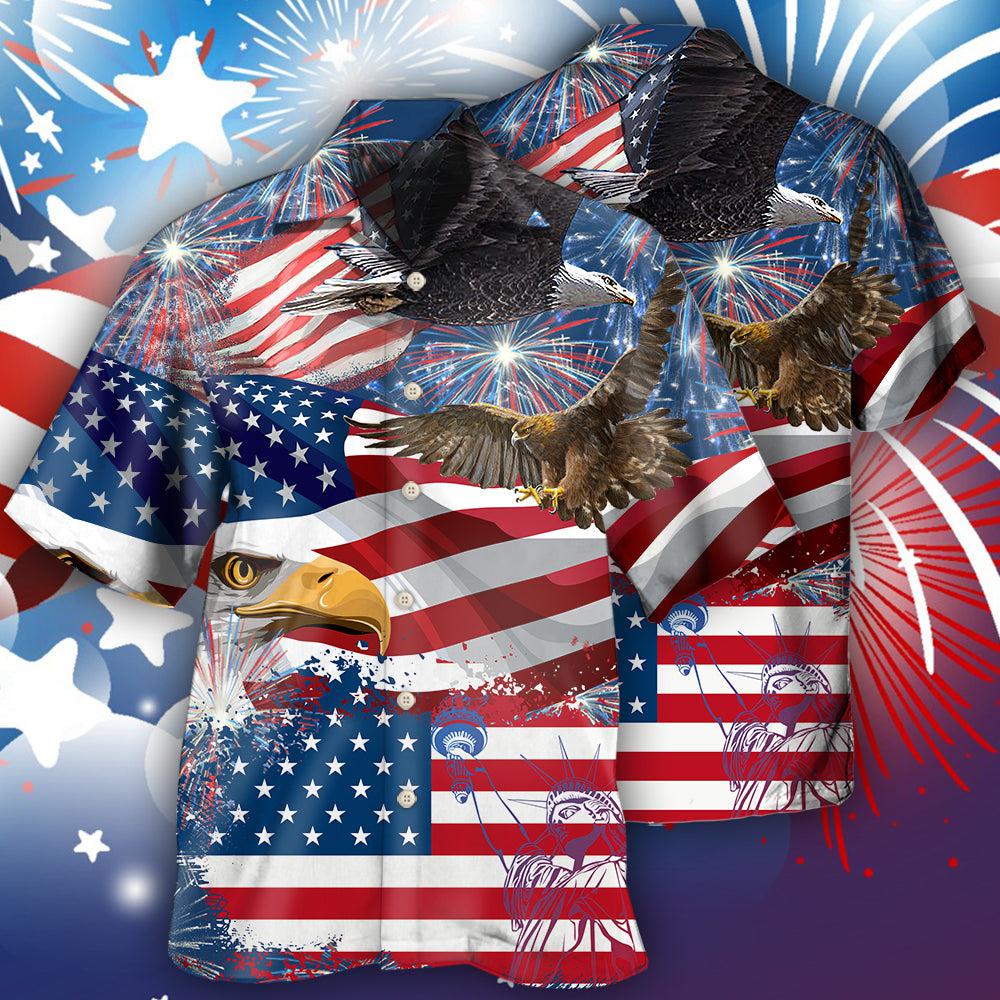 America 4th Of July America Eagle Freedom - Hawaiian Shirt 