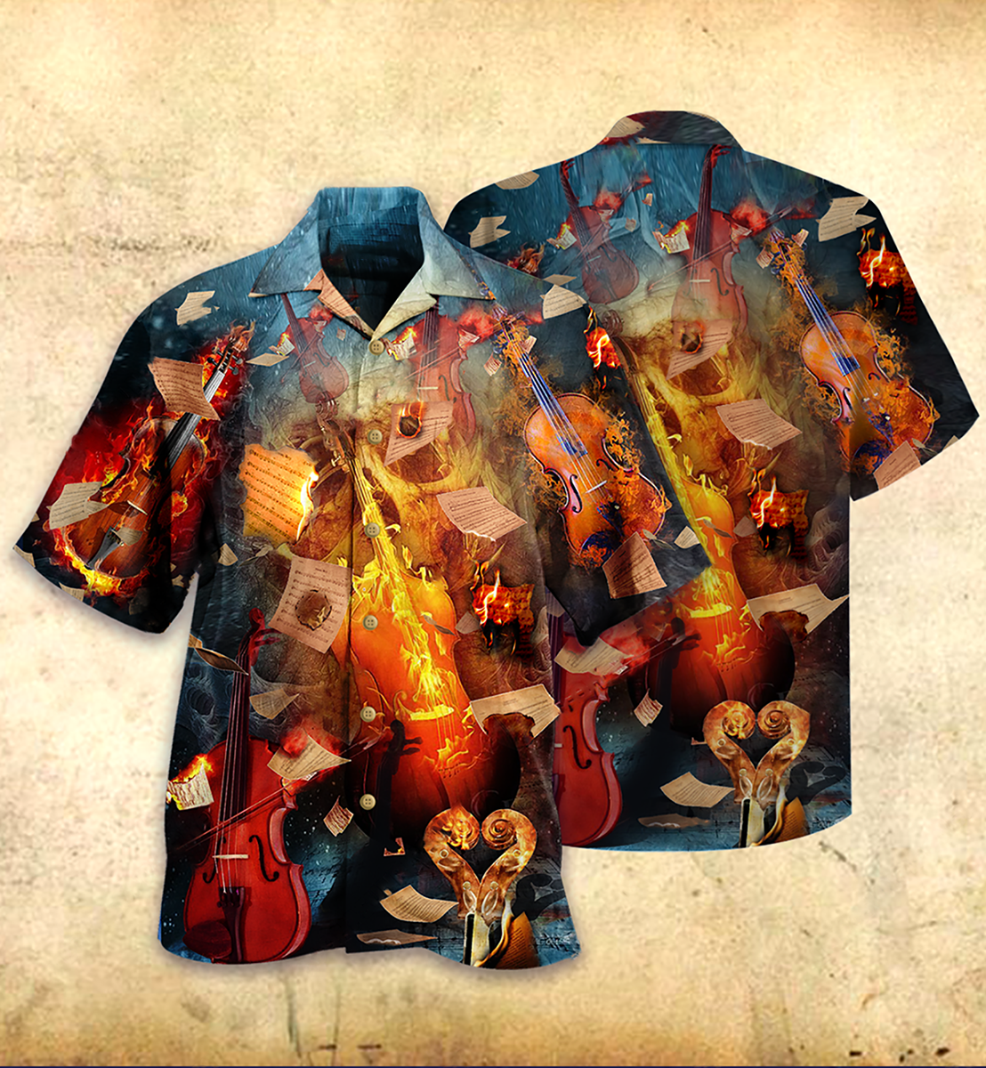 Violin Music Fire Burn Fire - Hawaiian Shirt 
