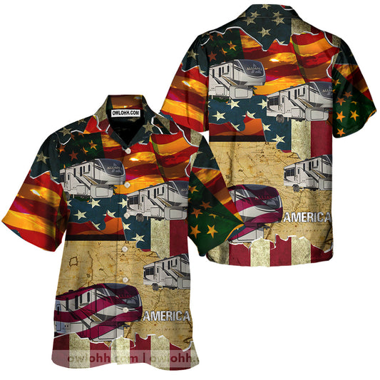 Car America Sunset Custom - Unisex Hawaiian Shirt For Men and Women