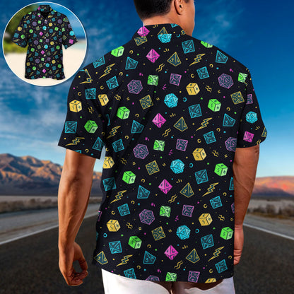 DnD Dice Retro Design - Unisex Hawaiian Shirt For Men and Women