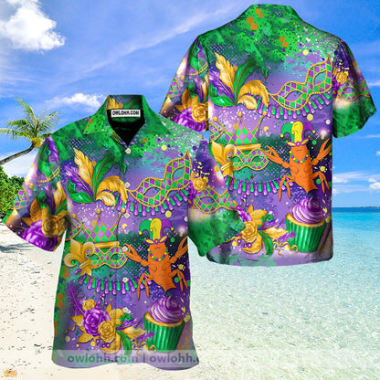 Mardi Gras Im Just Here For The Crawfish - Unisex Hawaiian Shirt For Men and Women