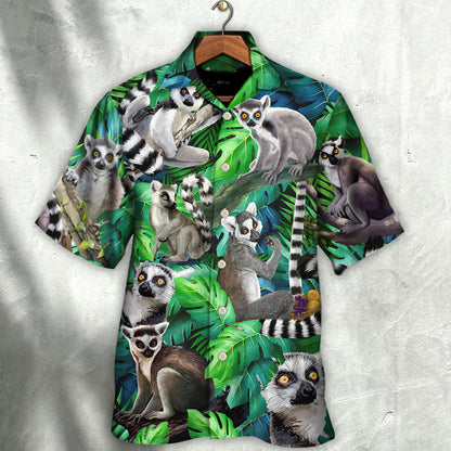 Lémur Madagascar En La Selva - Camisa Hawaiana Unisex Para Hombres y Mujeres