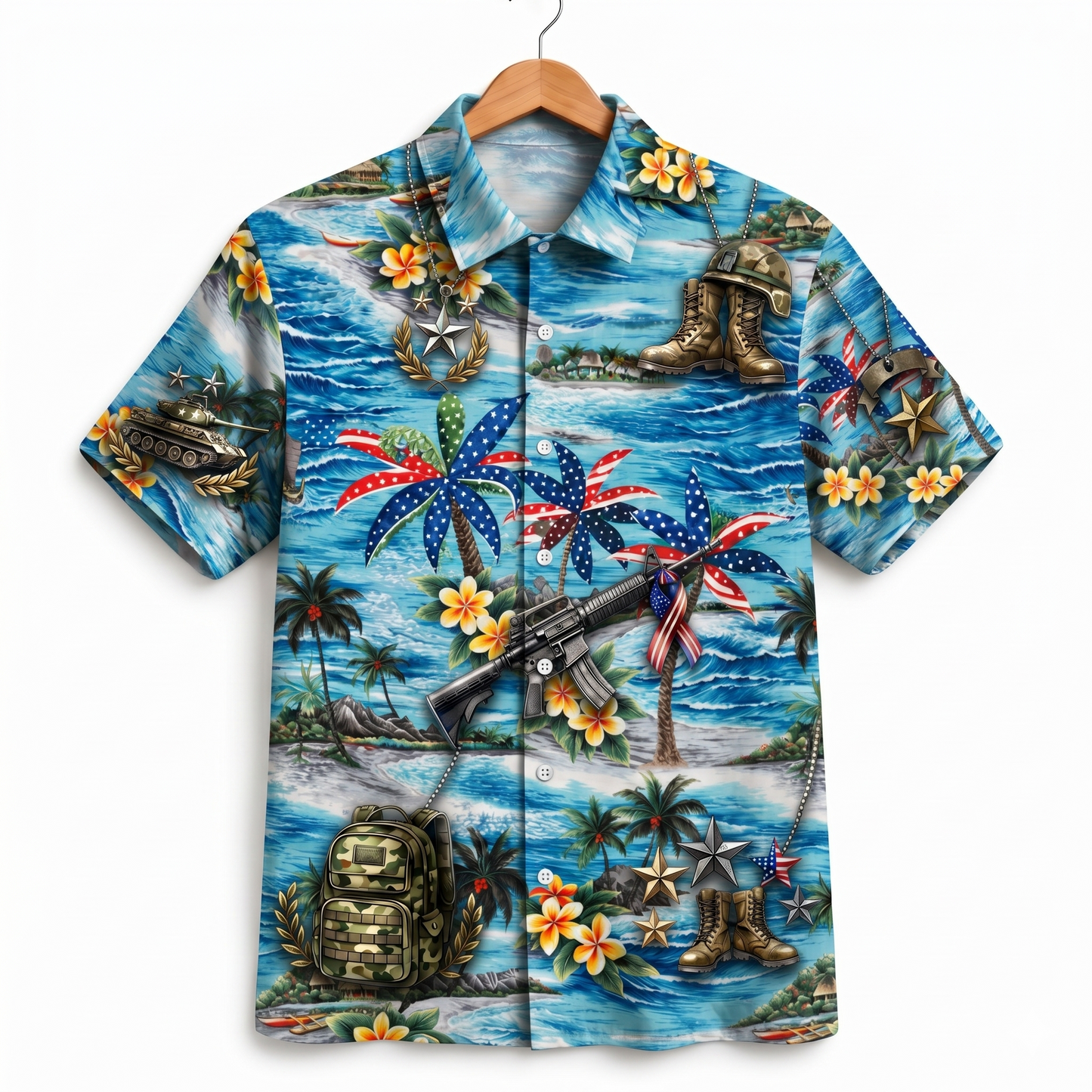US Army Patriotic Veteran 250 Years America Premium Unisex Hawaiian Shirt For Men and Women