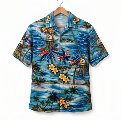Marines Patriotic Veteran 250 Years America Premium Unisex Hawaiian Shirt For Men and Women