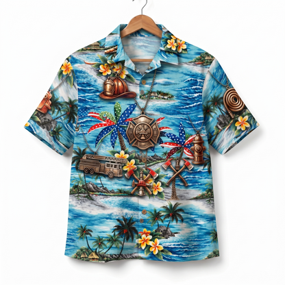 Firefighter Veteran 250 Years America Premium Unisex Hawaiian Shirt For Men and Women