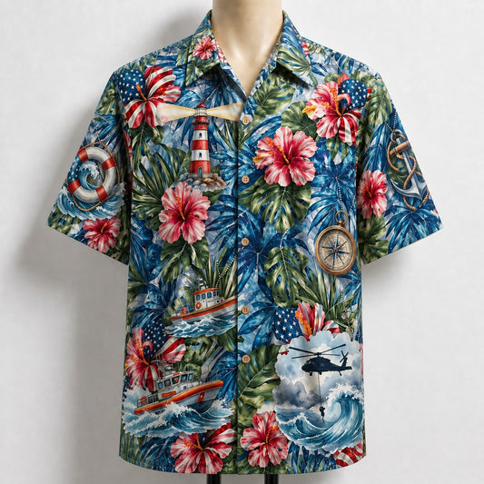 Coast Guard Patriotic Veteran 250 Years America Premium Unisex Hawaiian Shirt For Men and Women