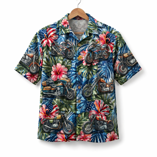 Motorcycle Lover America 4th July 250 Years Anniversary Premium Unisex Hawaiian Shirt For Men and Women